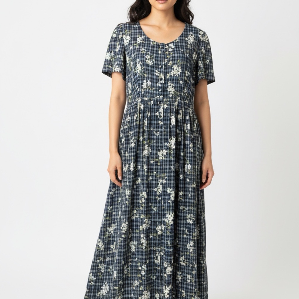 Maggy London Blue Floral Maxi Dress
